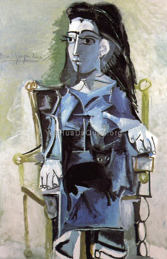 抱着黑猫坐着的杰奎琳 - 巴勃罗·毕加索